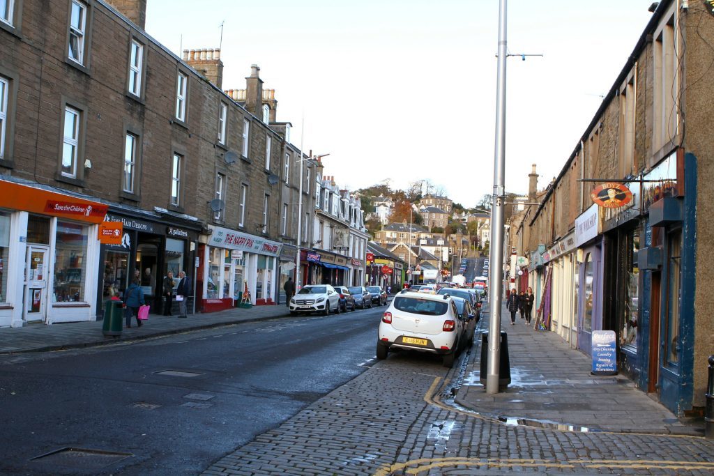 Looking up Gray Street, Broughty Ferry, towards the junction with Brook Street.