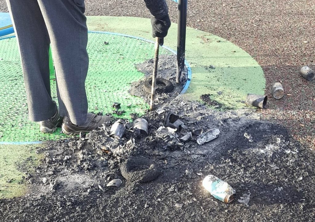 The park near Findhorn Street in Dundee was also vandalised.