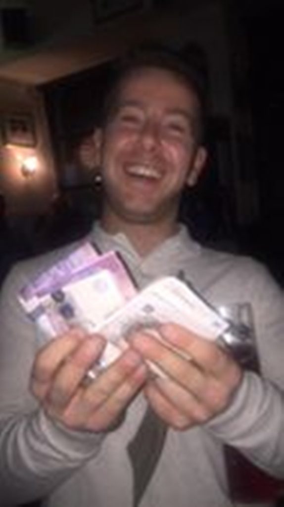 Graham Ritchie with his winnings.