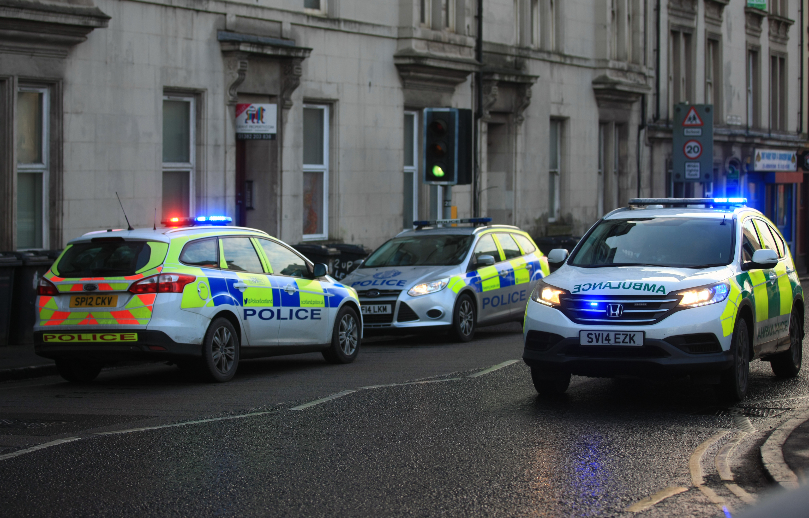 There was a heavy police presence outside 95 Arbroath Road