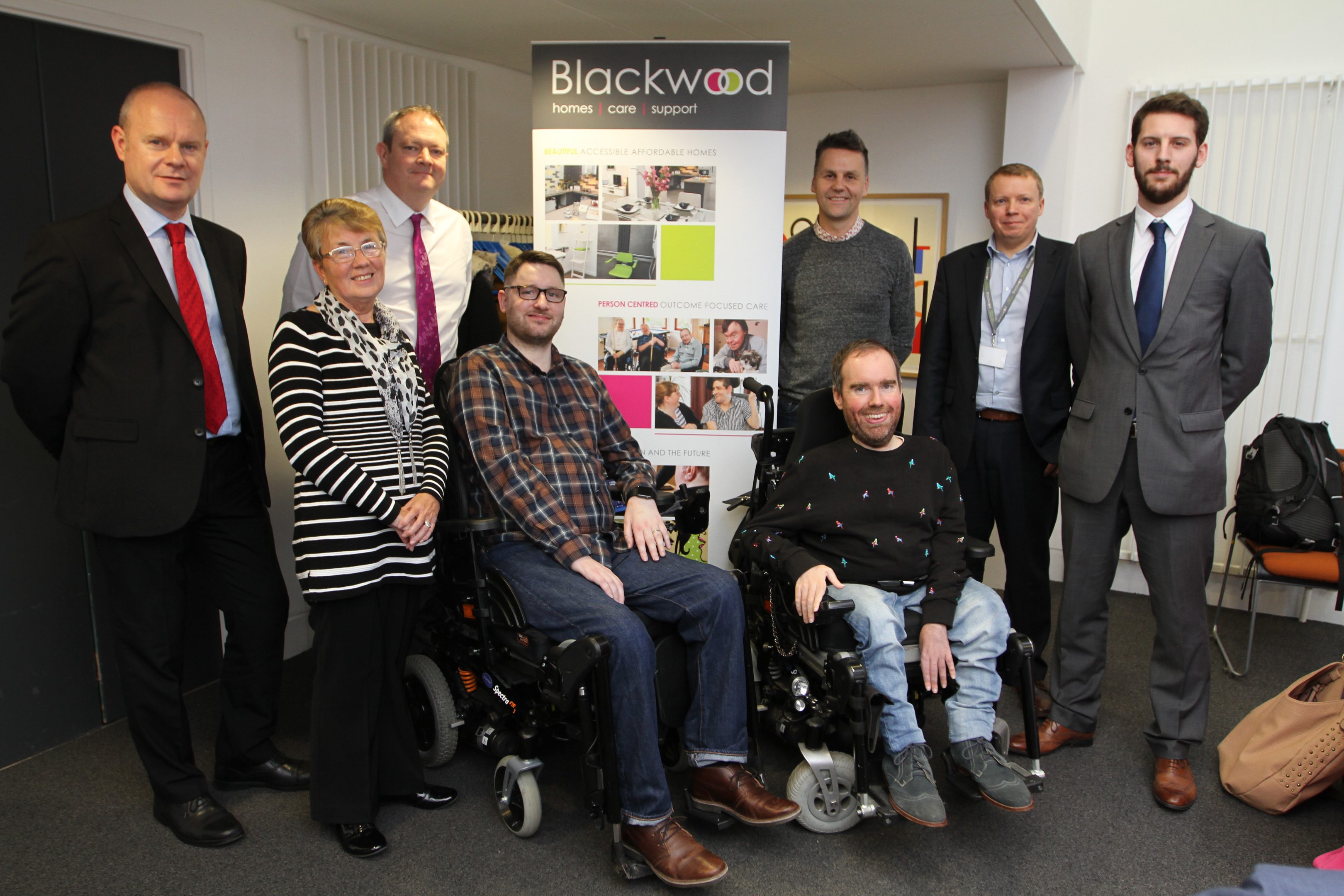 The judges from today's awards. Back row: Tom Thomas, Richard Neville and Will Mitchell. Front row: Anne Walker, Gordon Aikman and Toby Mildon, with Colin Foskett and Paul Richoux from Blackwood.