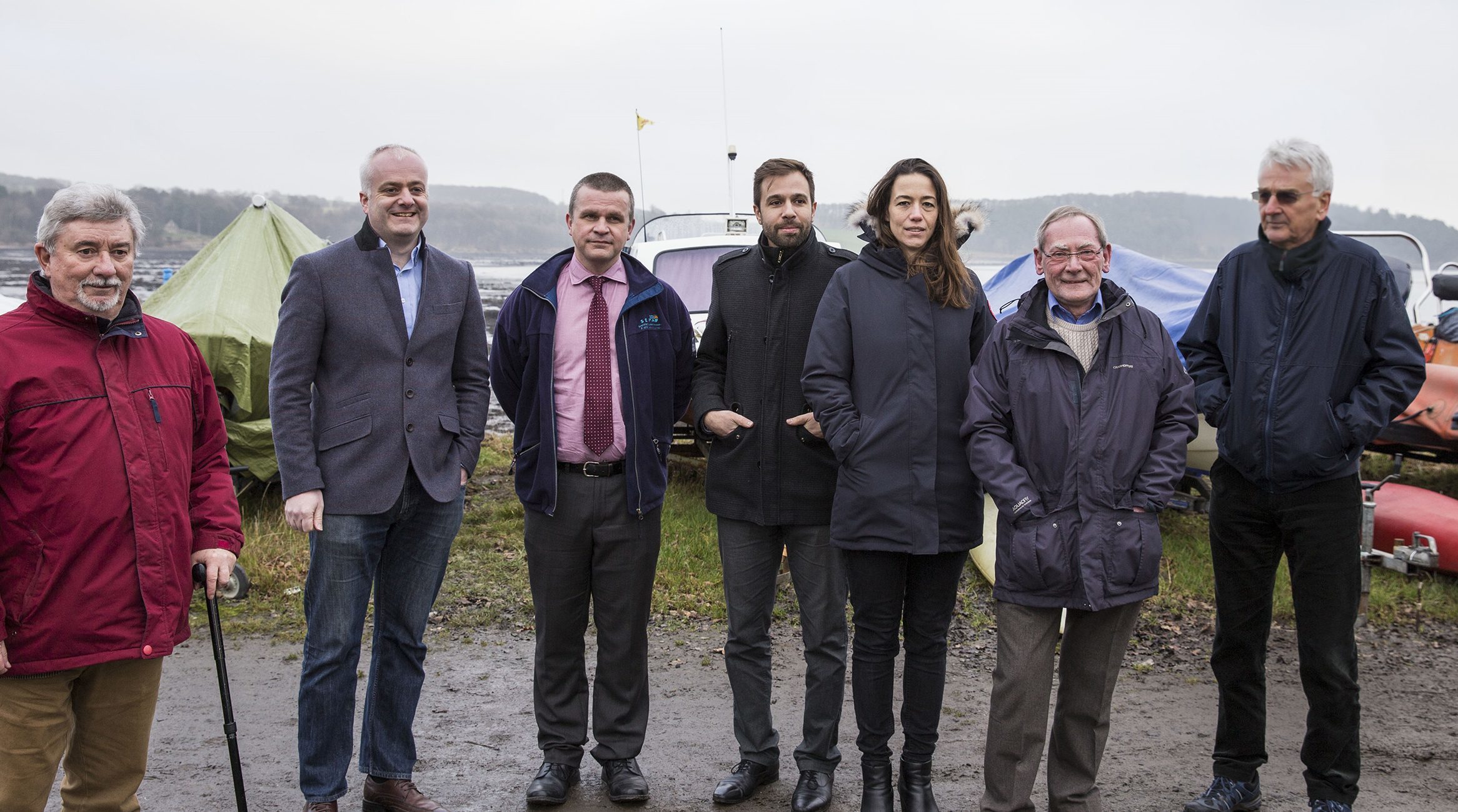 Members of the local community met with Mr Tuncak, fourth from left.