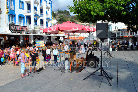 Busker in the old town of Albufeira, Dunfermline's twin town