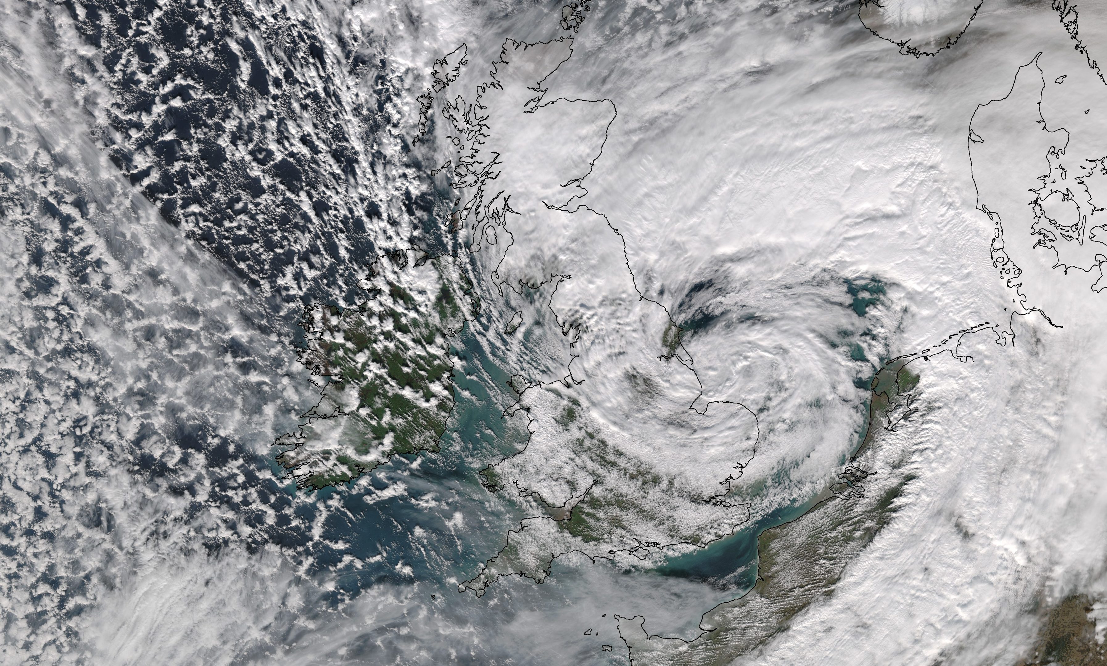 This image was taken at 12.48pm on Thursday February 23 and shows the power of Storm Doris