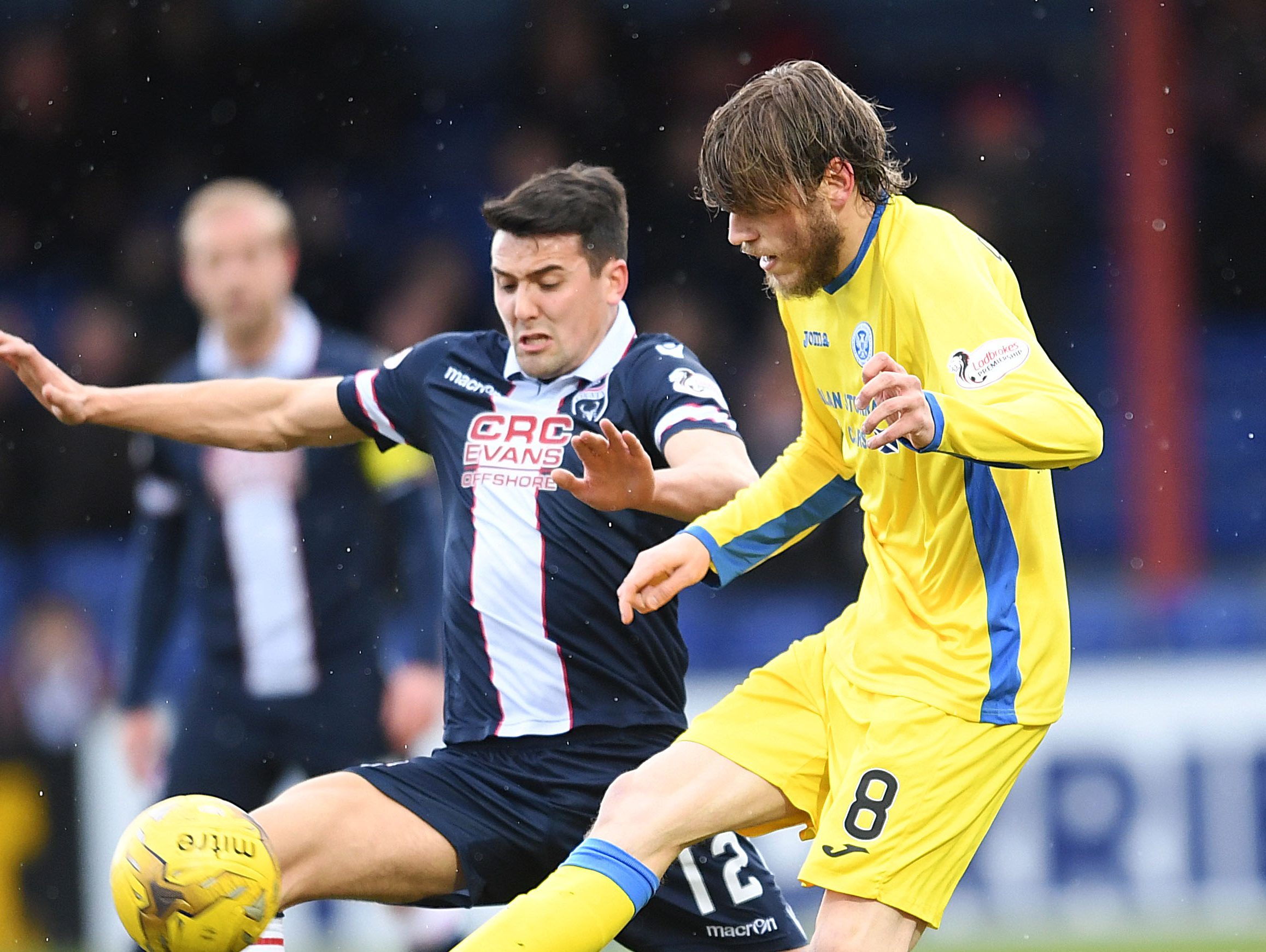 Murray Davidson in action before he had to be substituted early on.