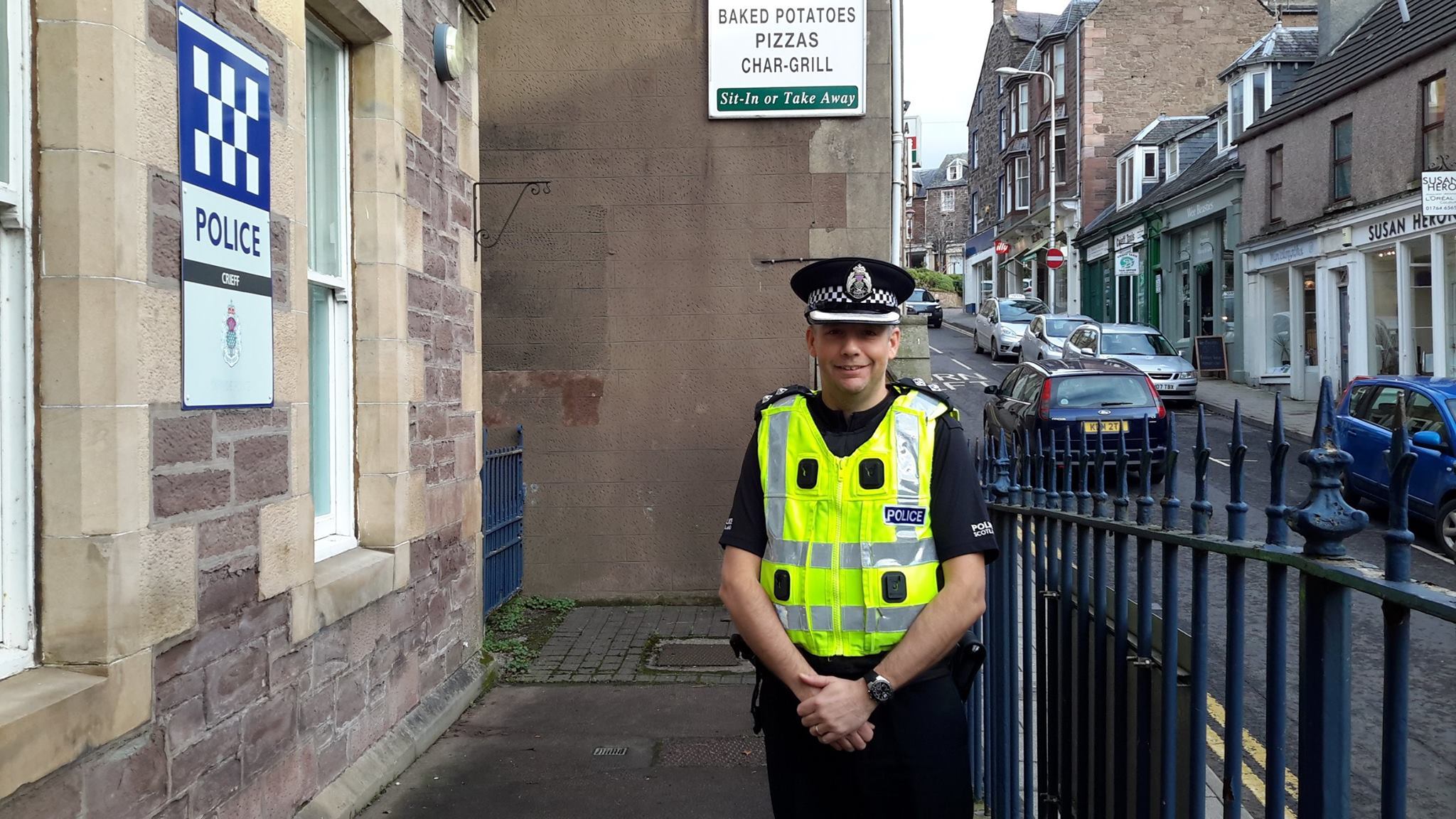 Inspector Kevin Chase pictured outside Crieff Police Station.