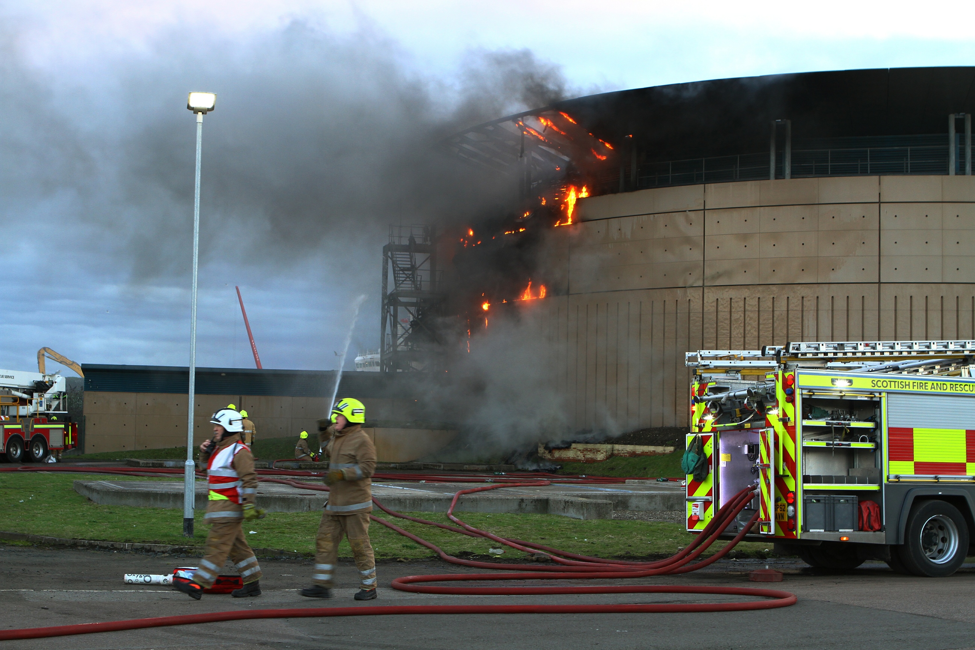 Firefighters tackling the blaze last week