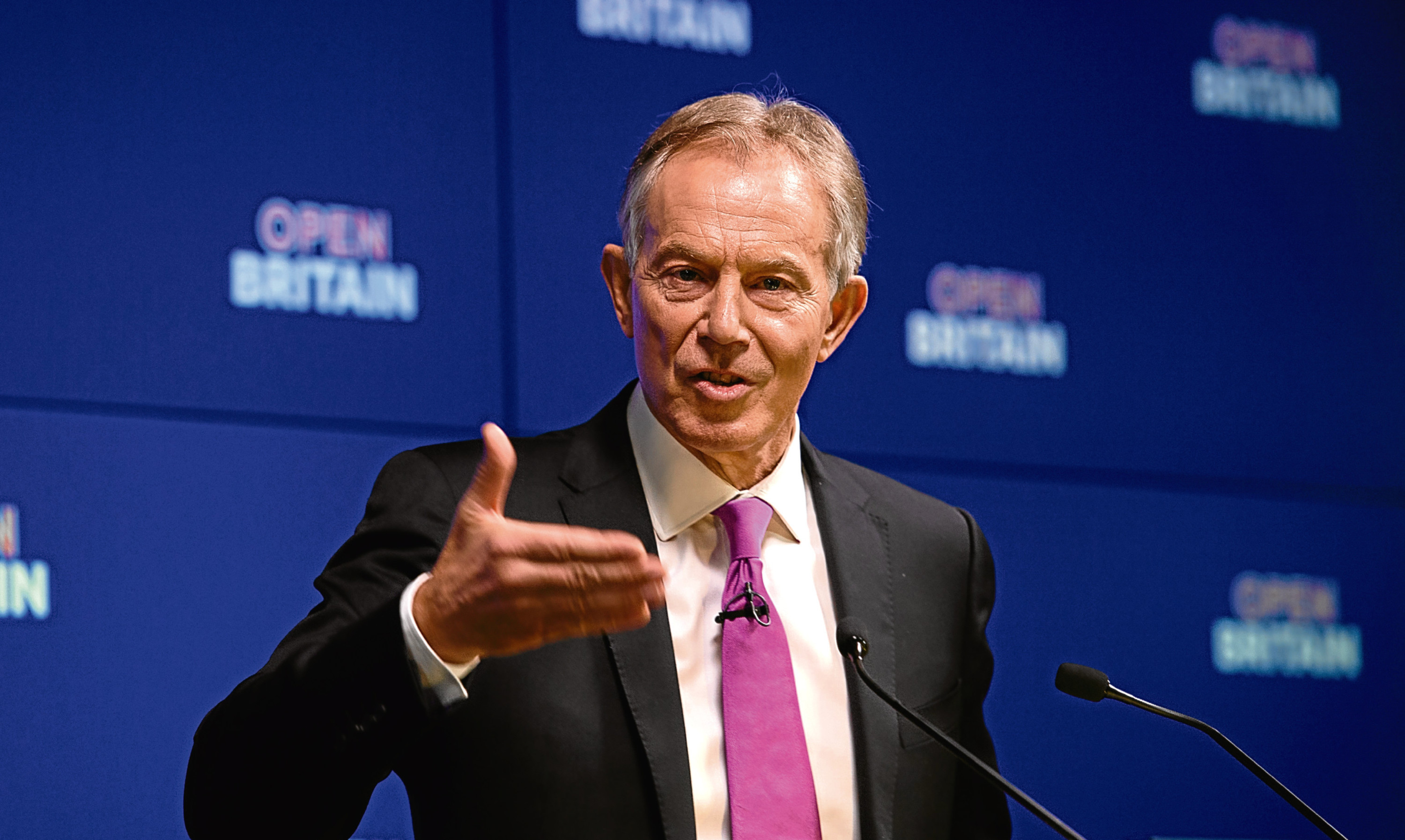 Tony Blair during his speech to Open Britain last week.