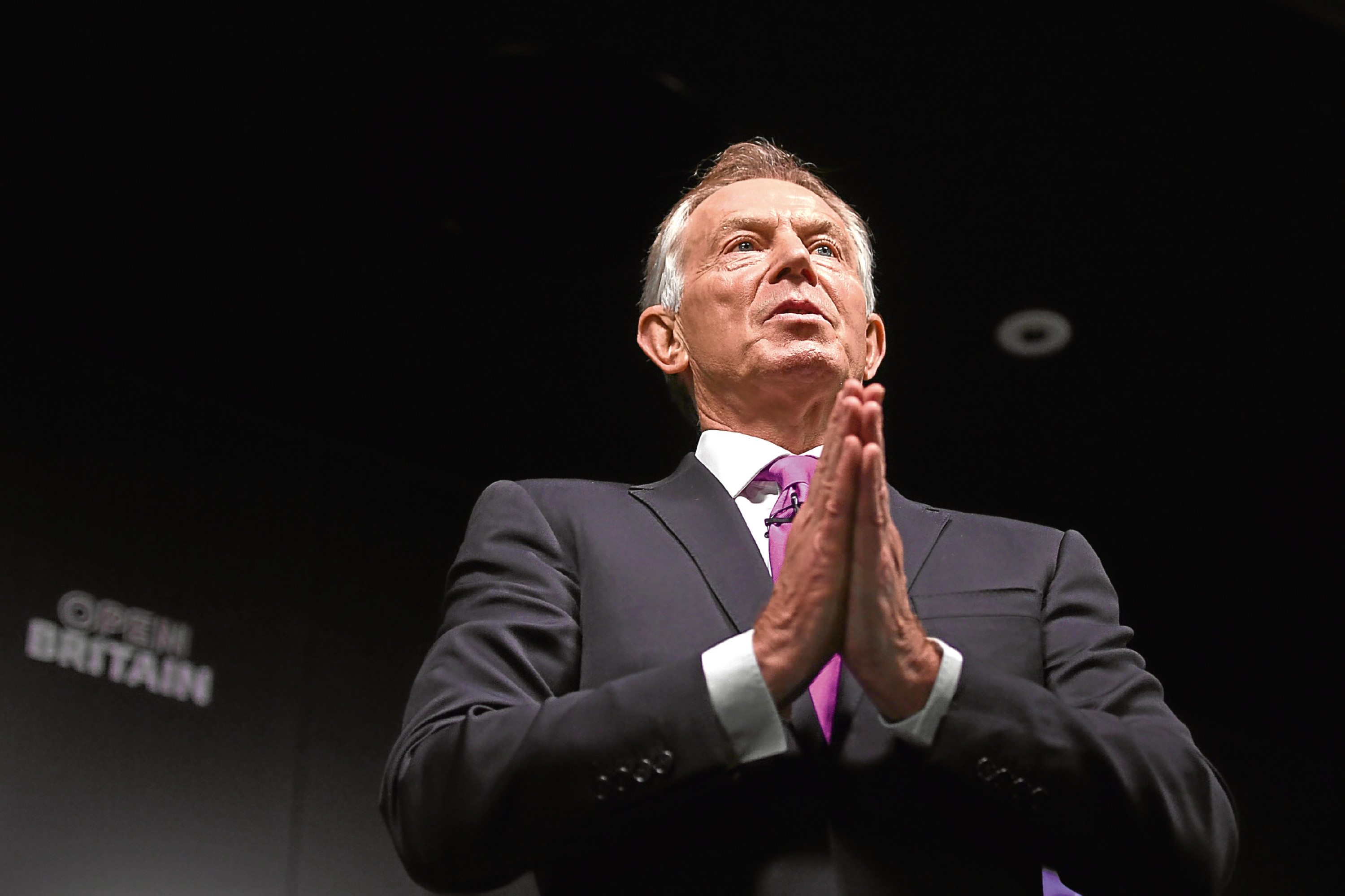 Former Prime Minister Tony Blair during his speech on Brexit.