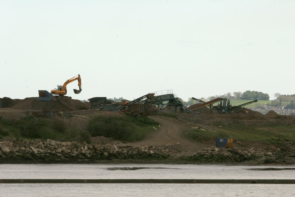 Heavy machinery at the site of the former landfill in 2007.