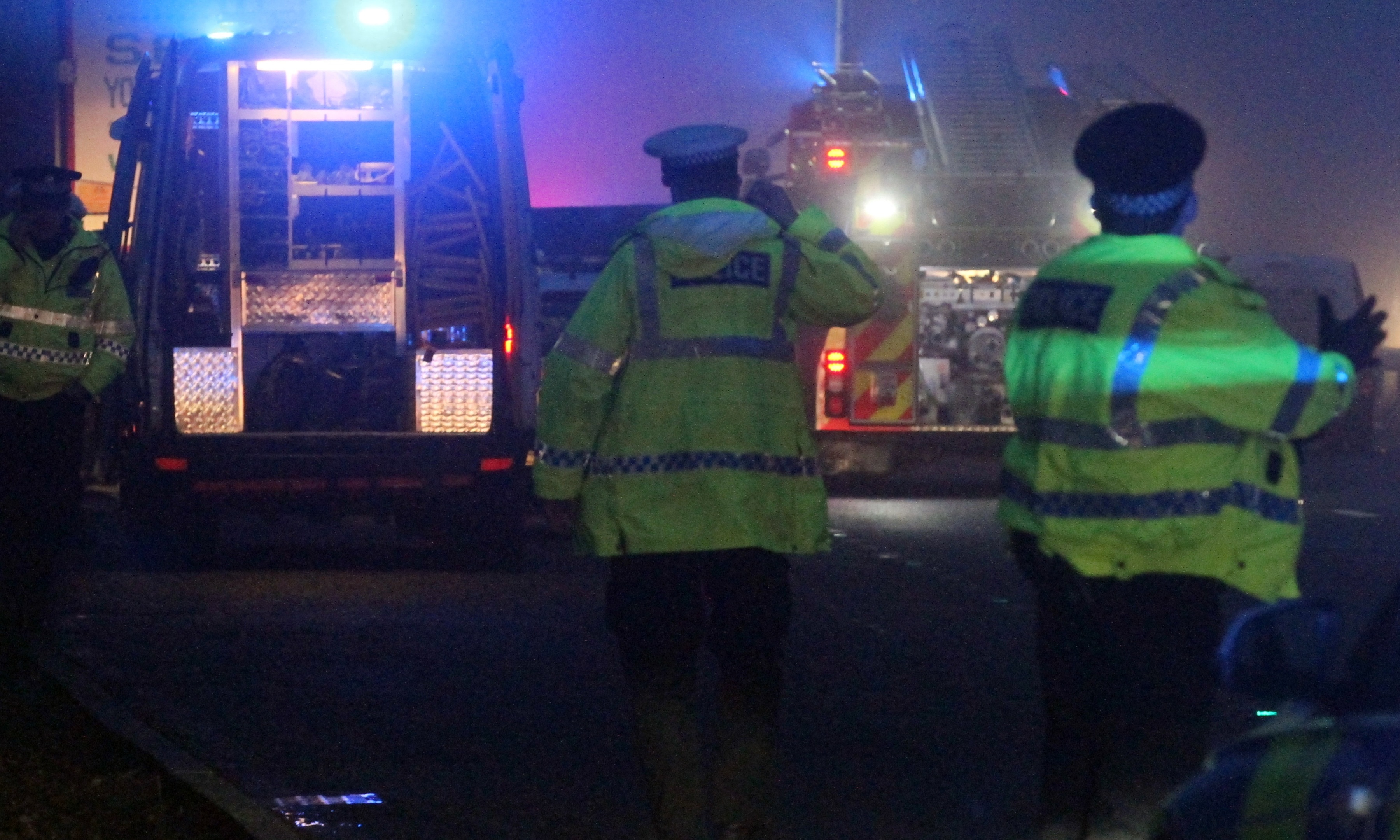 The emergency services at the scene.
