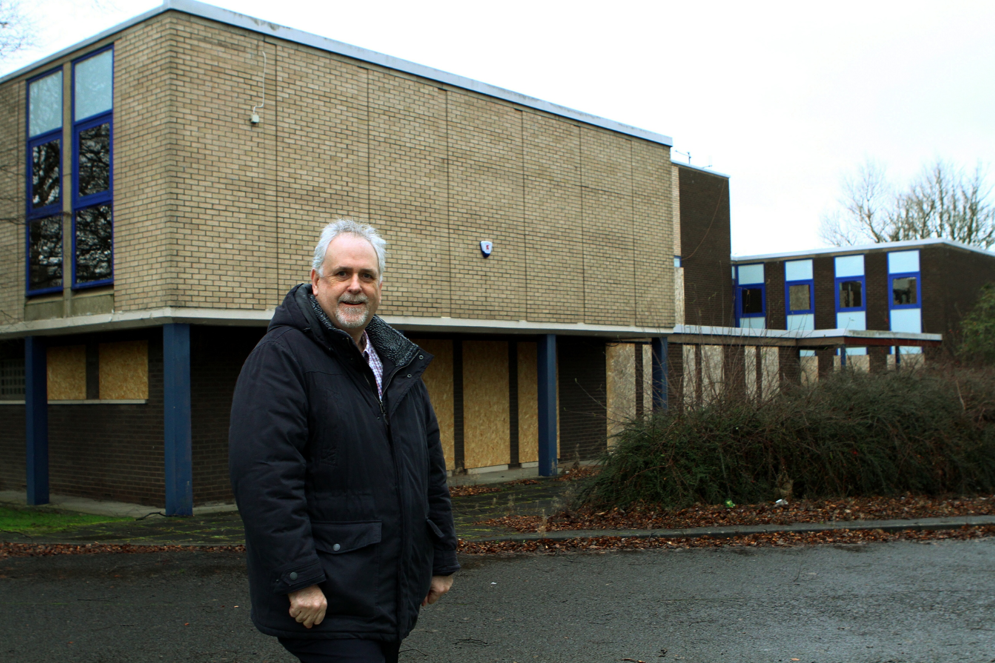 Councillor Bill Brown standing at the former police station on Napier Road in Glenrothes.