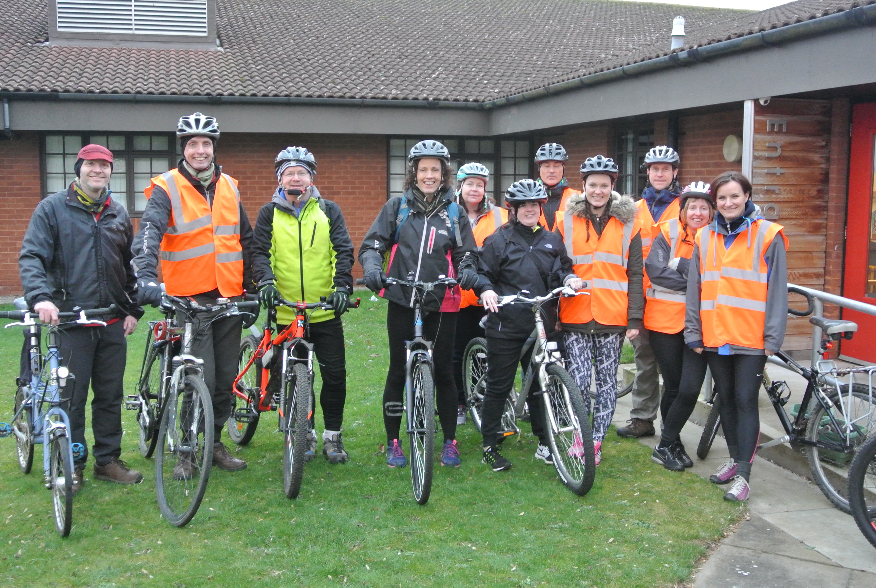 Teachers and volunteers undertaking the Bikeability cycle trainer assistant award at Inverbrothock Primary School.