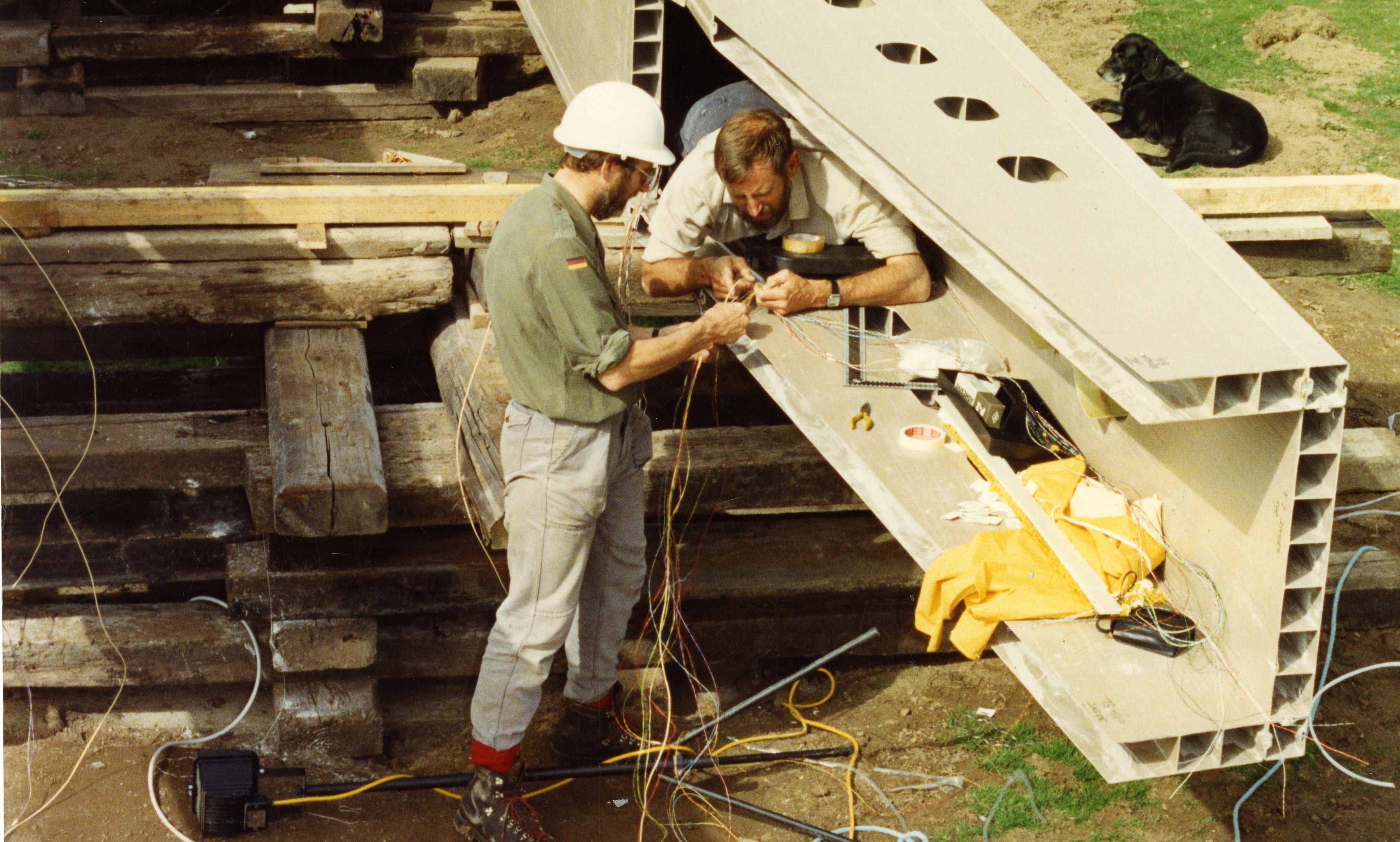 The bridge under construction in 1992.