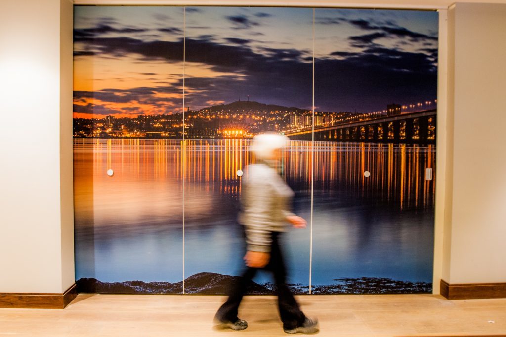 The hotel has many local touches including large-scale photographs of the Tay Bridge.