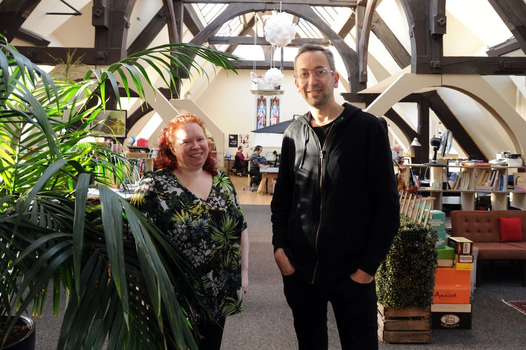 ; l to r - Donna Holford-Lovell and Lyall Bruce, Fleet Collective, Chamber Building, Panmure Street, Dundee, 