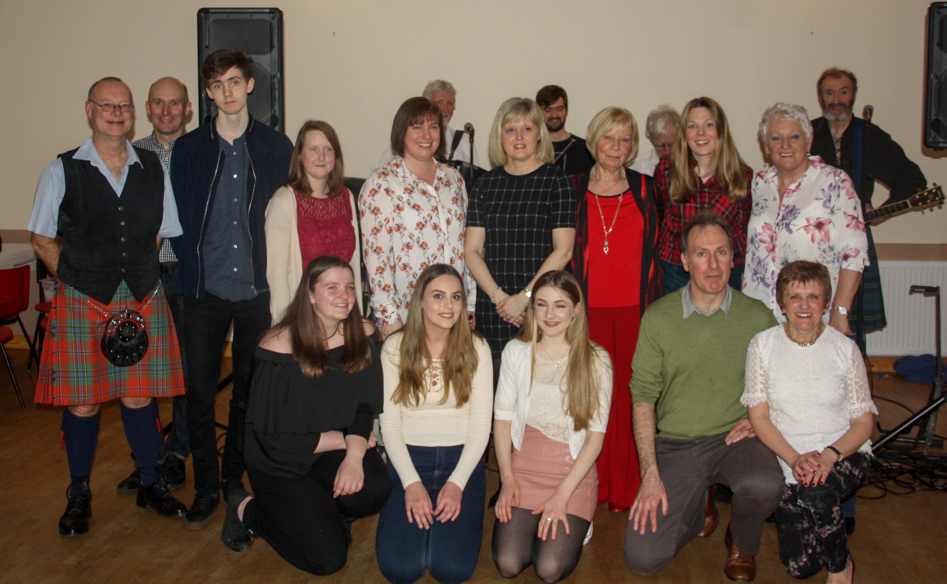 Some of the volunteers enjoy the foodbank's first fundraising ceilidh.