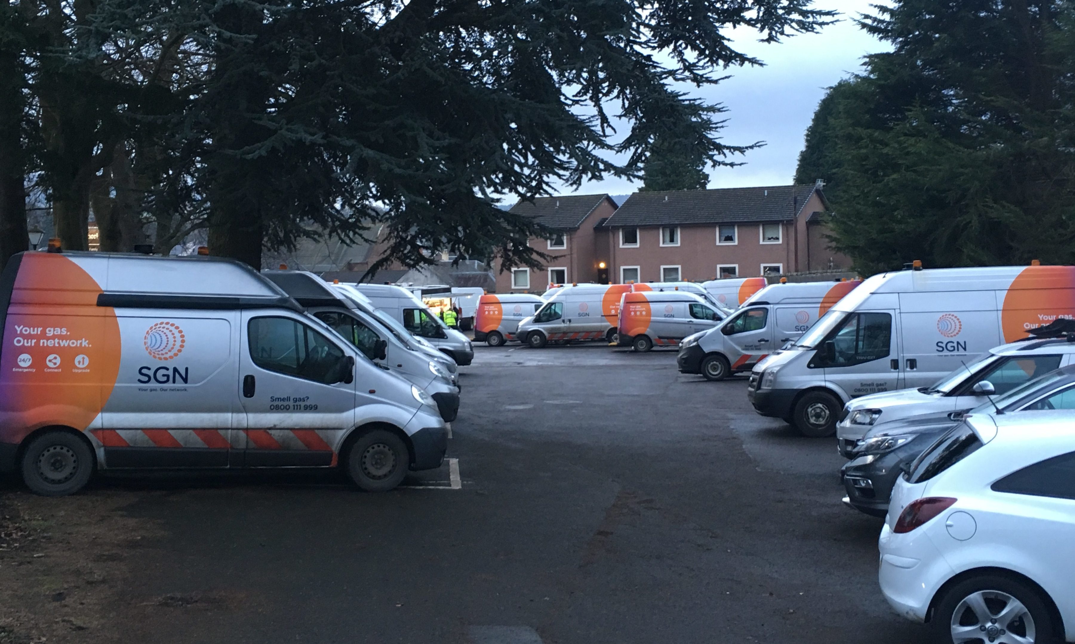 Engineers from across Scotland have arrived in Scone for major gas emergency work.