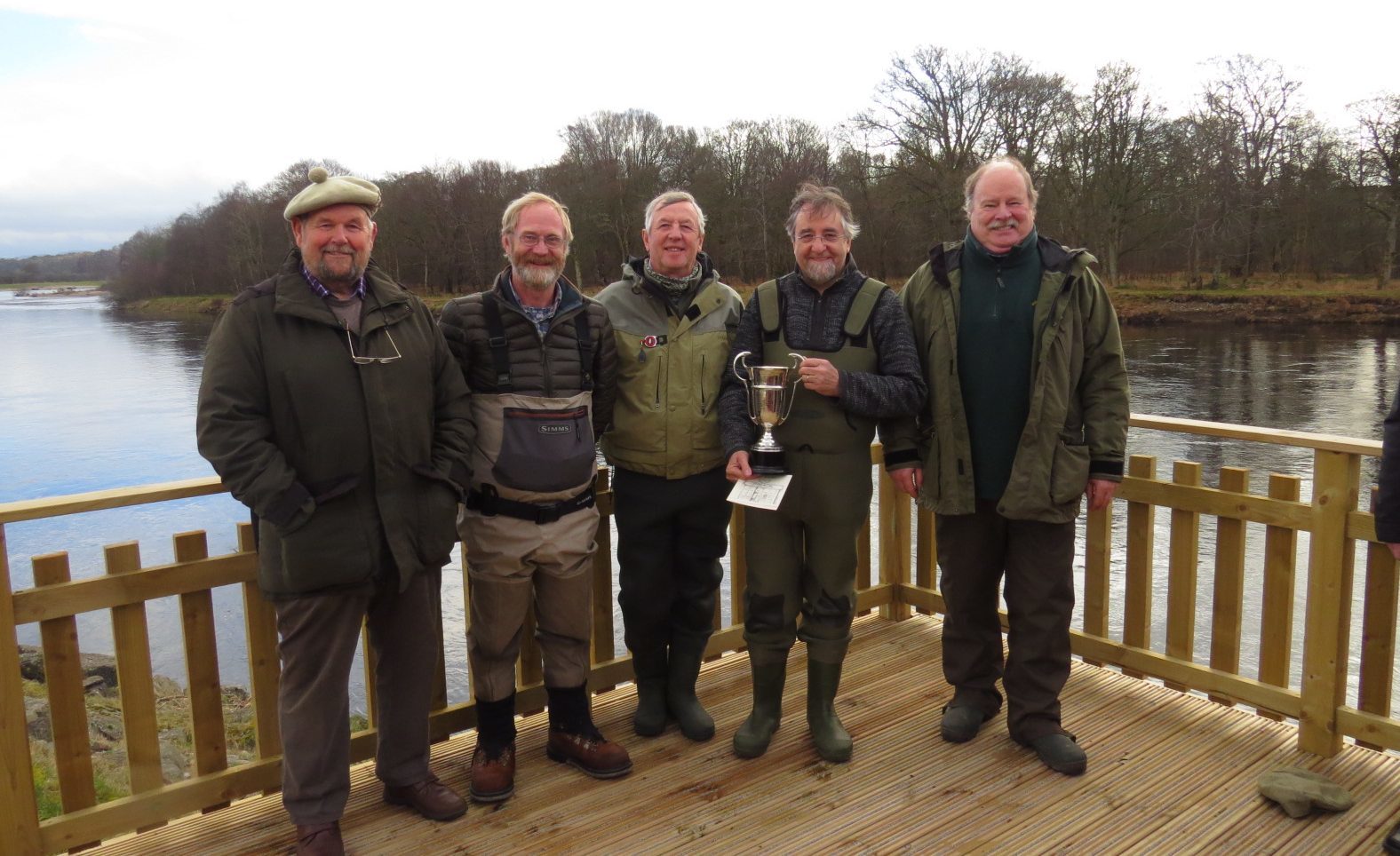 Five winners of the Redford Trophy, left to right, Arnott McWhinnie, William Cummins, Mike Elgie, Robert Harvey and Jim Lapsley.