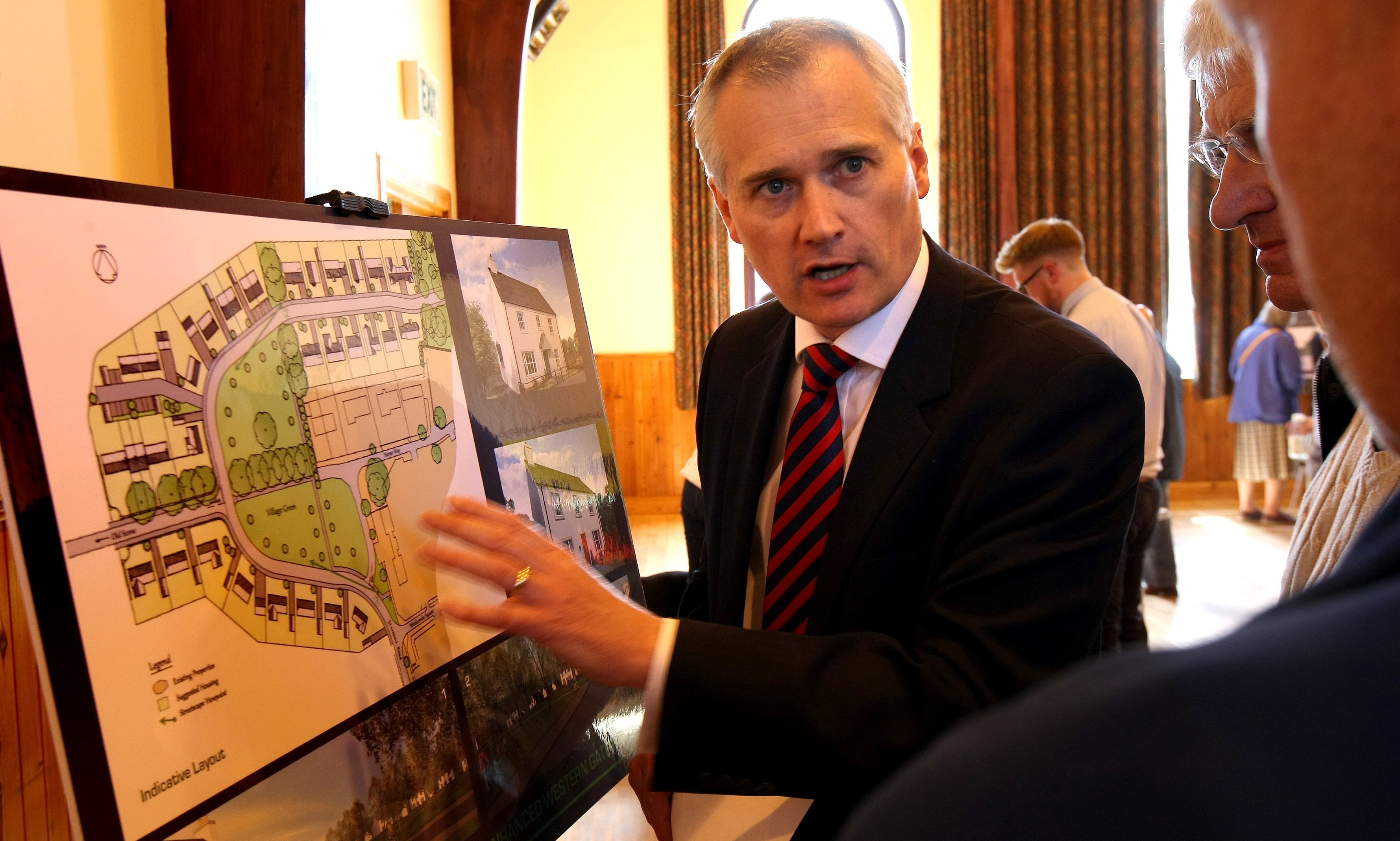 John Stephen with the Scone housing plan.