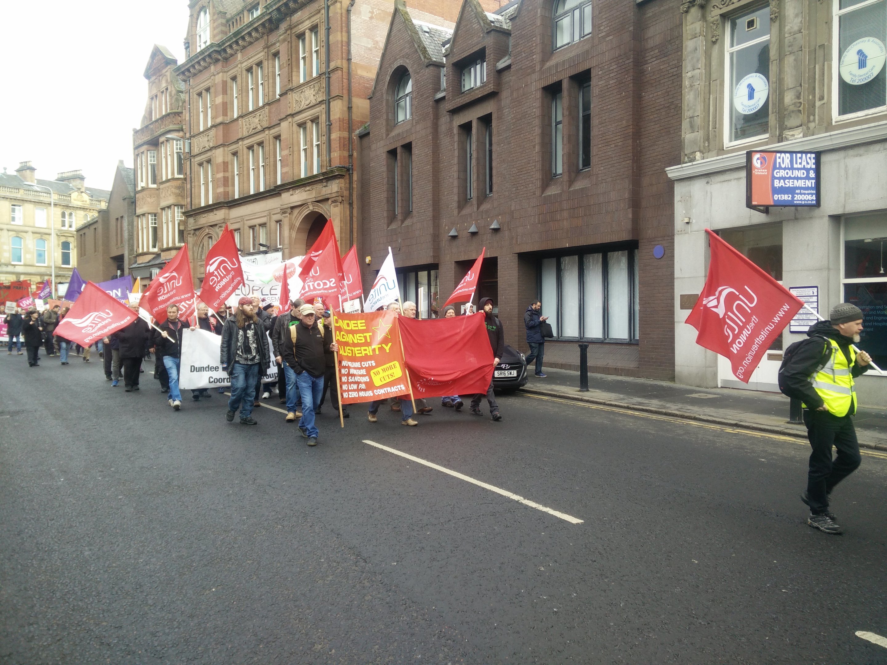 Around 100 people took part in the march