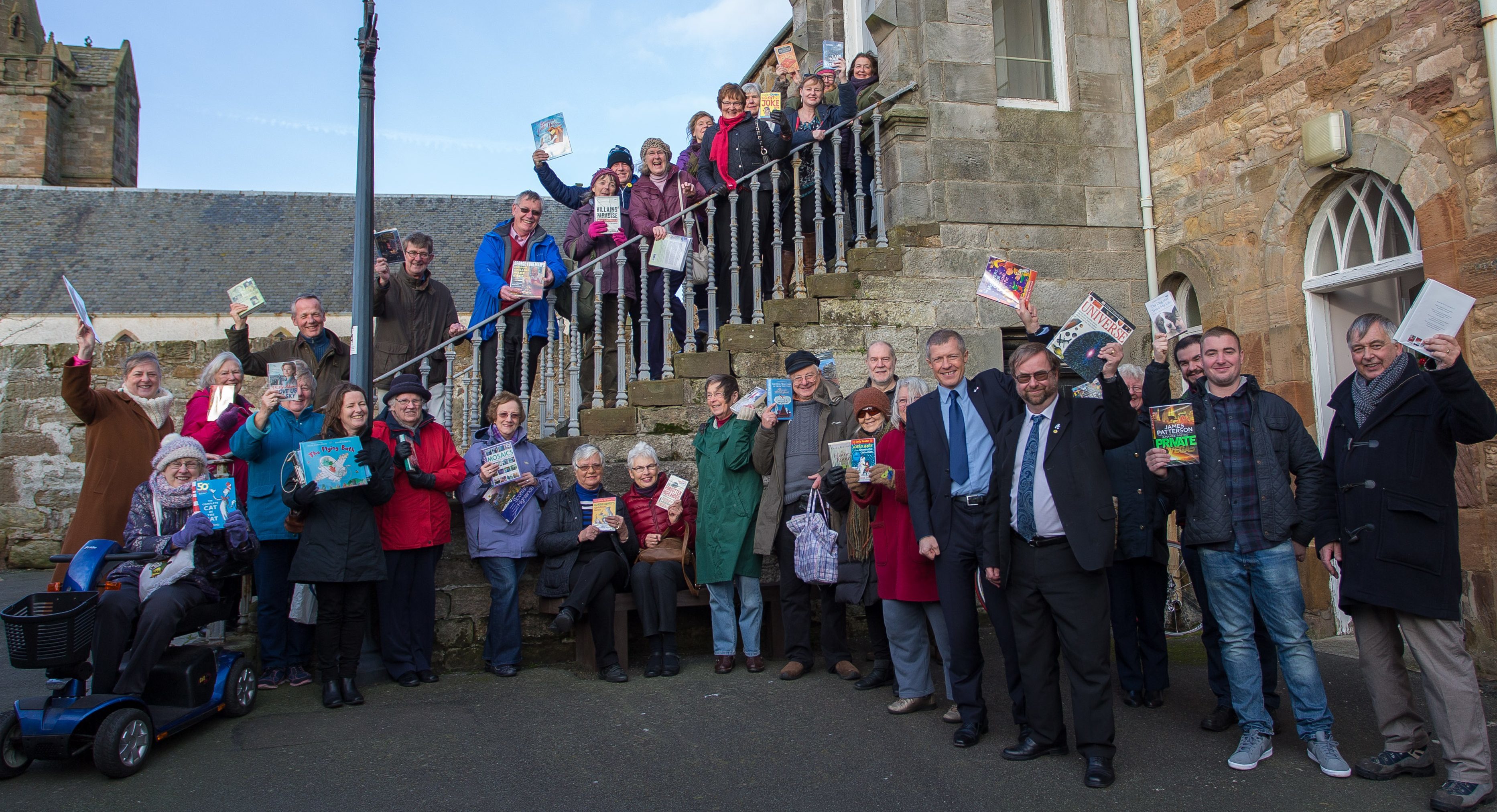 An earlier protest against the library cuts.