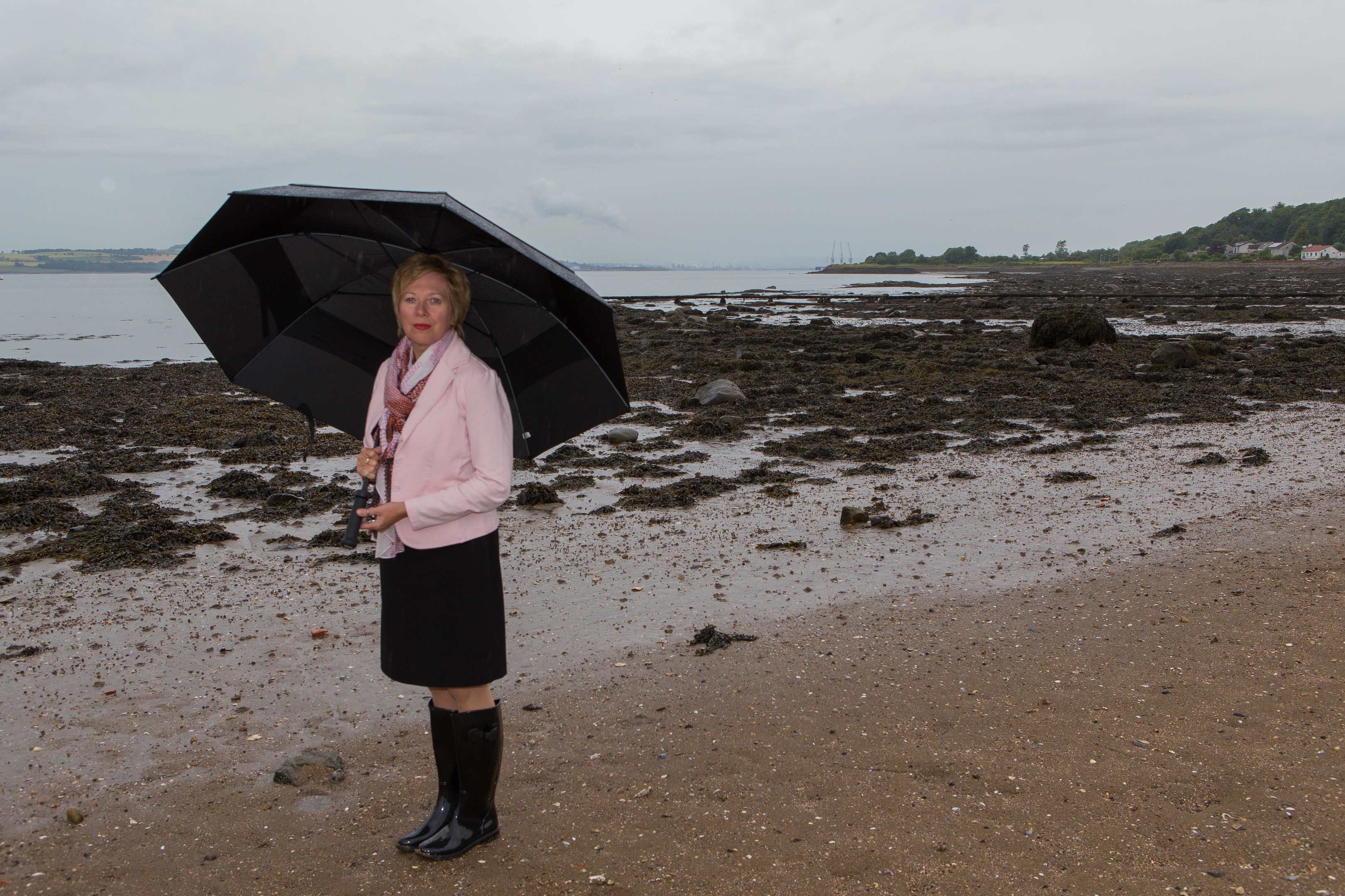 Councillor Lesley Laird overlooking the Firth of Forth, which energy firms had considered using as a location for controversial UCG (Underground Coal Gasification).