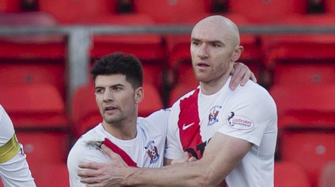 Conor Sammon, right, celebrates his goal that clinched the points for Killie.