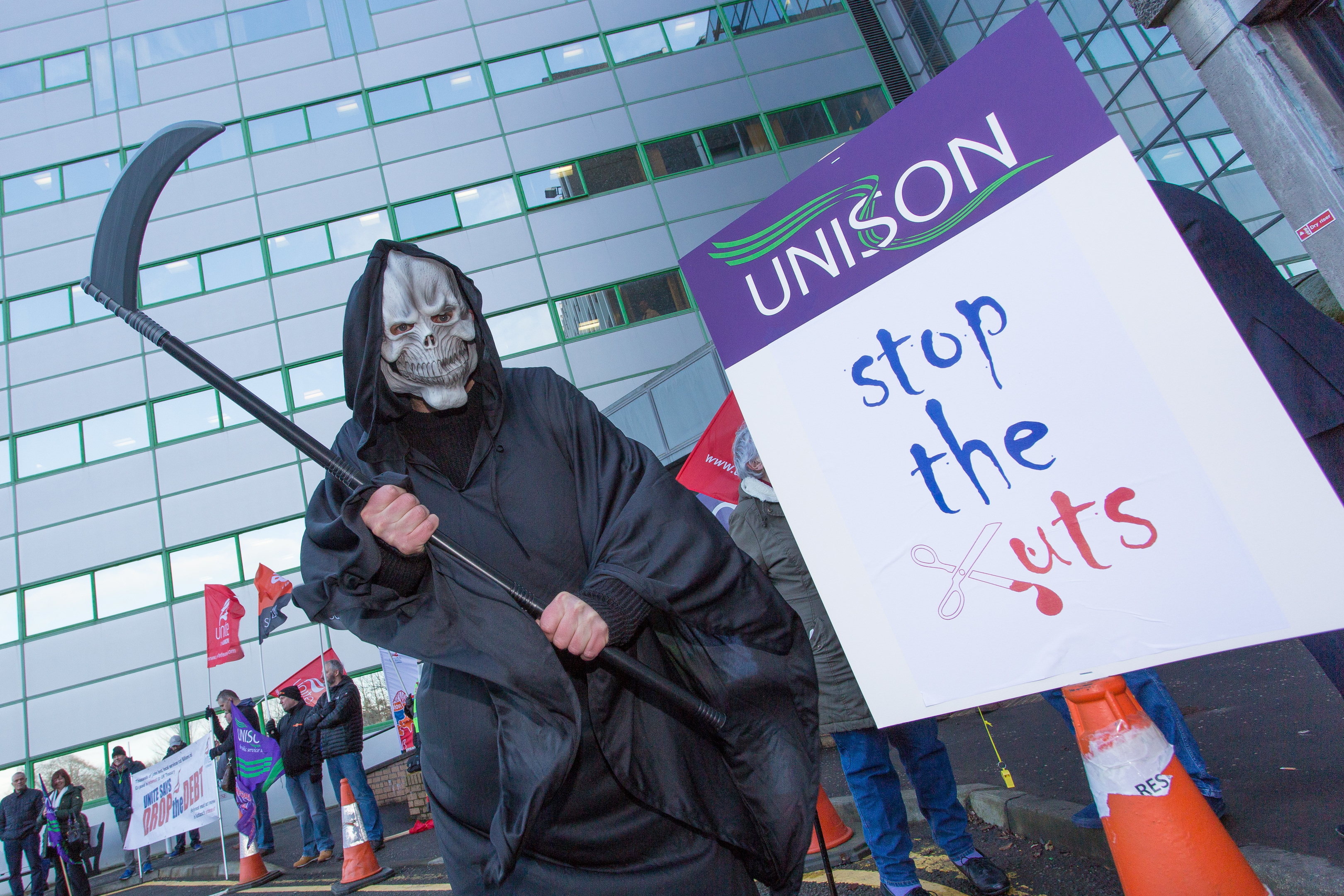 Protesters demanded investment not cuts as Fife Council gathered to set its budget