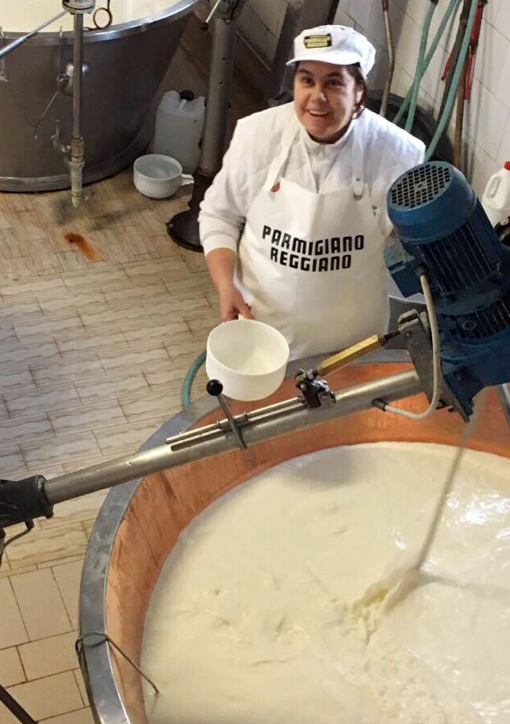 Casaro making Parmesan cheese. 