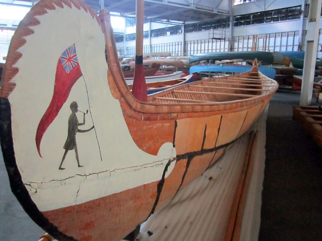 Photo of an old canoe at Canadian Canoe Museum, Ontario. 