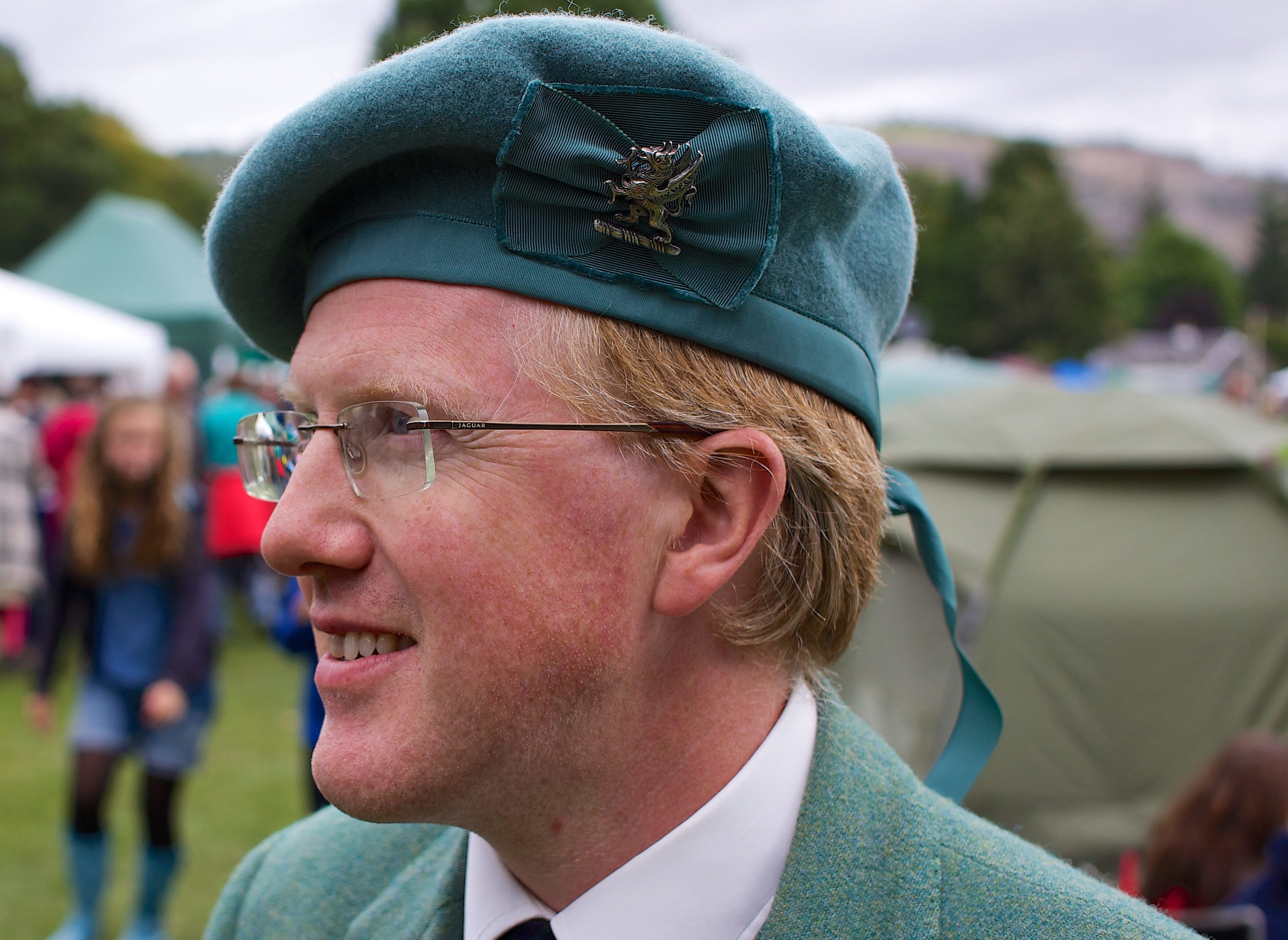 Chieftain of the Birnam Highland Games, Thomas Steuart Fothringham, at the 2014 Games.