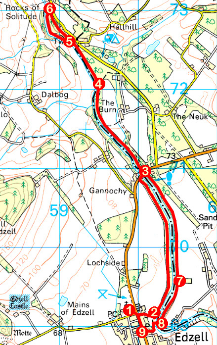 Take a Hike 153 - February 25, 2017 - River North Esk, Edzell, Angus OS map extract