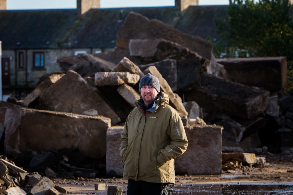 Mike Burns at the cleared Abertay Works site