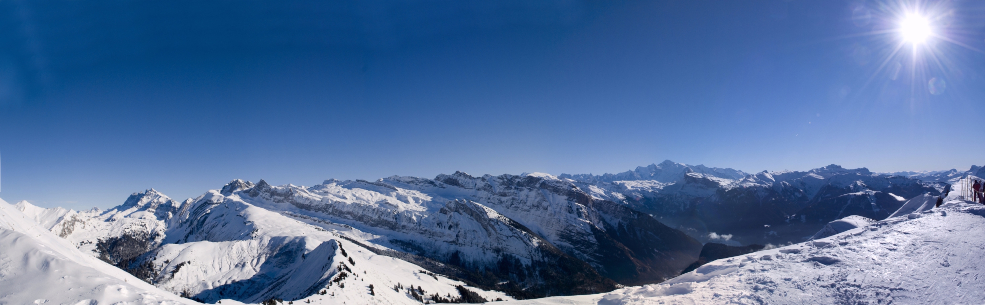 The snowy slopes of the French Alps beg to be explored on skis.