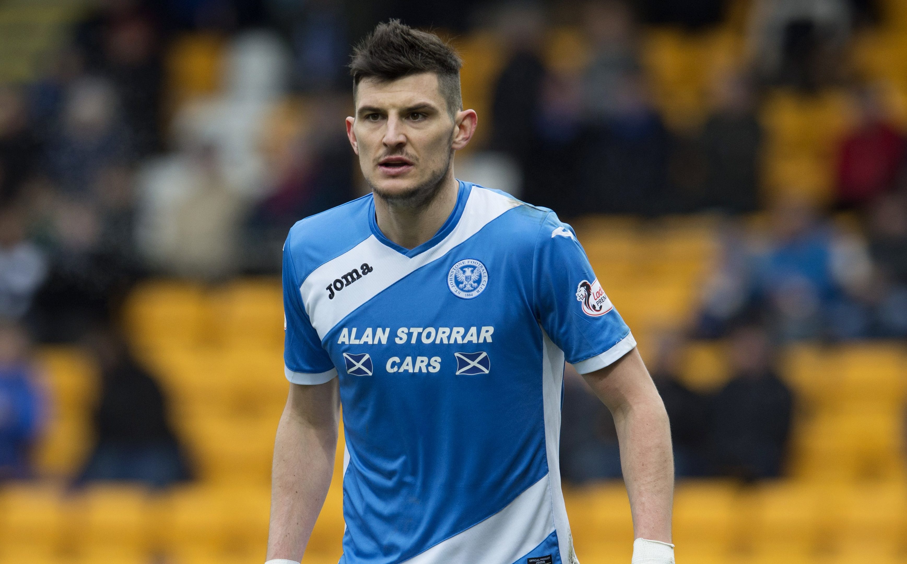 Graham Cummins in action for St Johnstone.