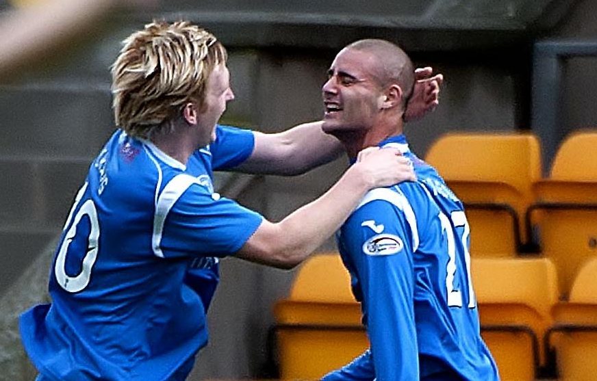 Liam Craig and Marcus Haber as St Johnstone team-mates.