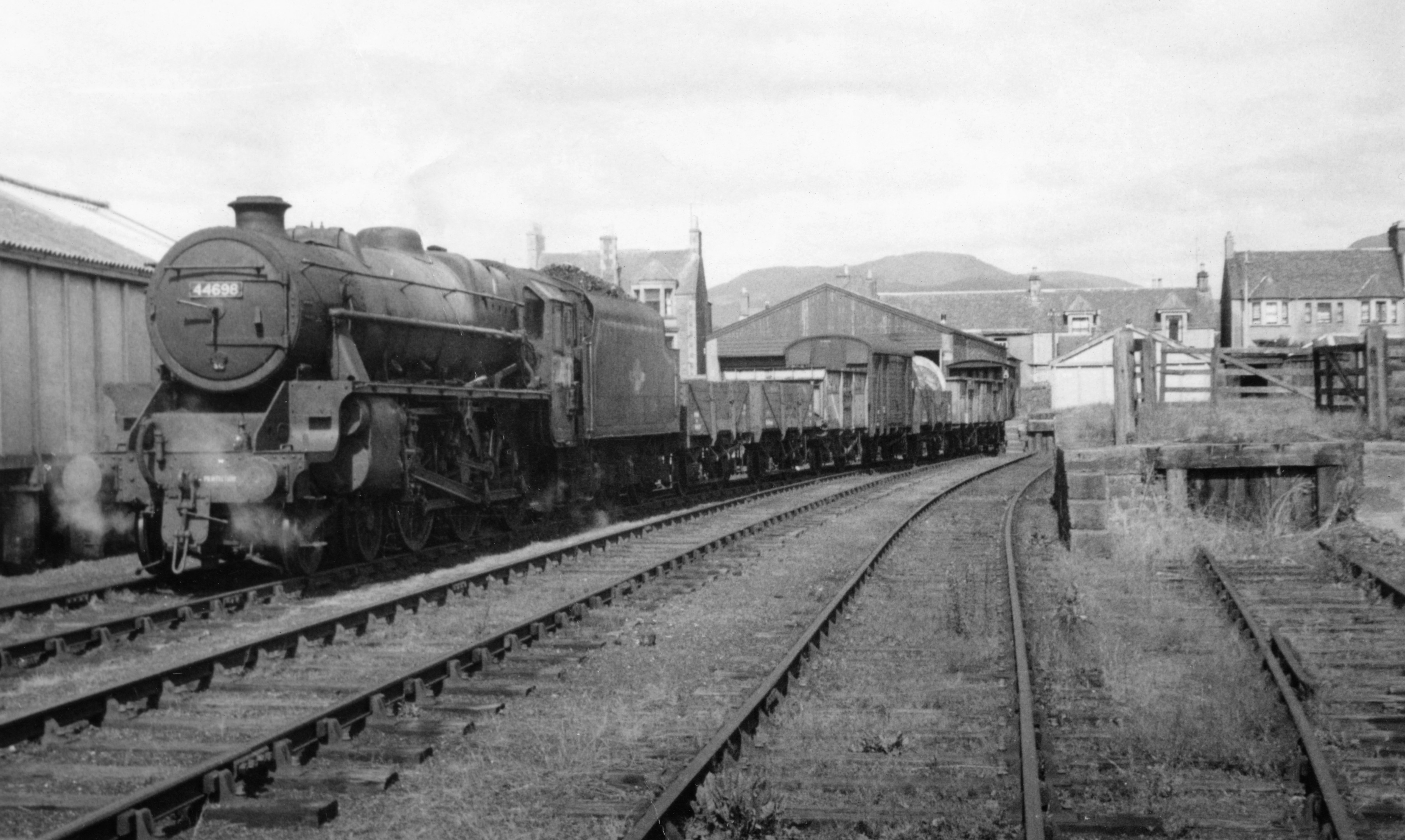 A train being shunted in the Crieff yard in the mid 60s.