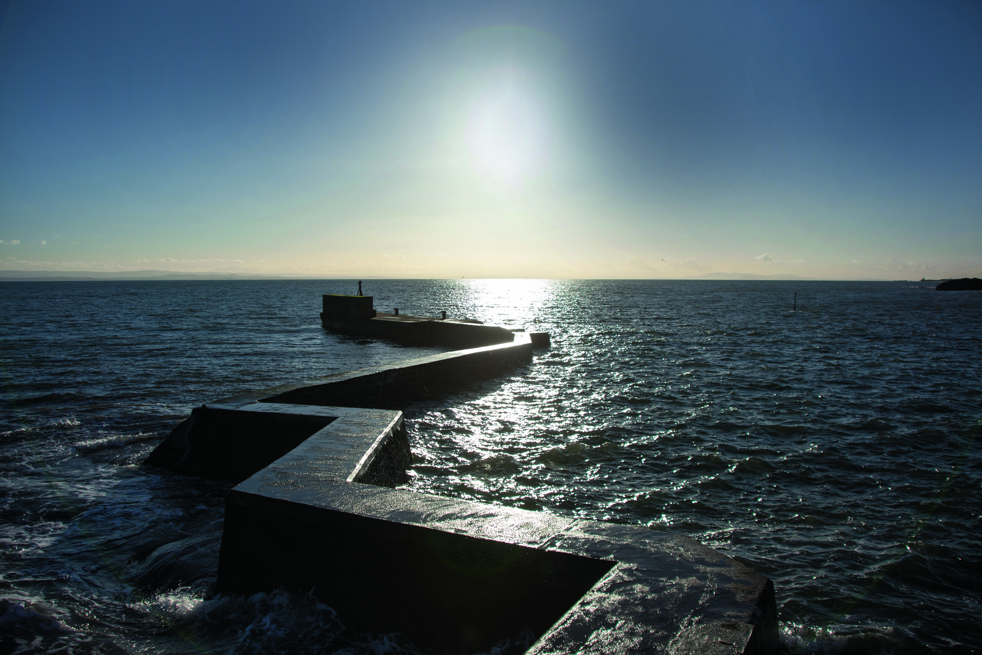 St Monans Harbour breakwater coming up to sunset