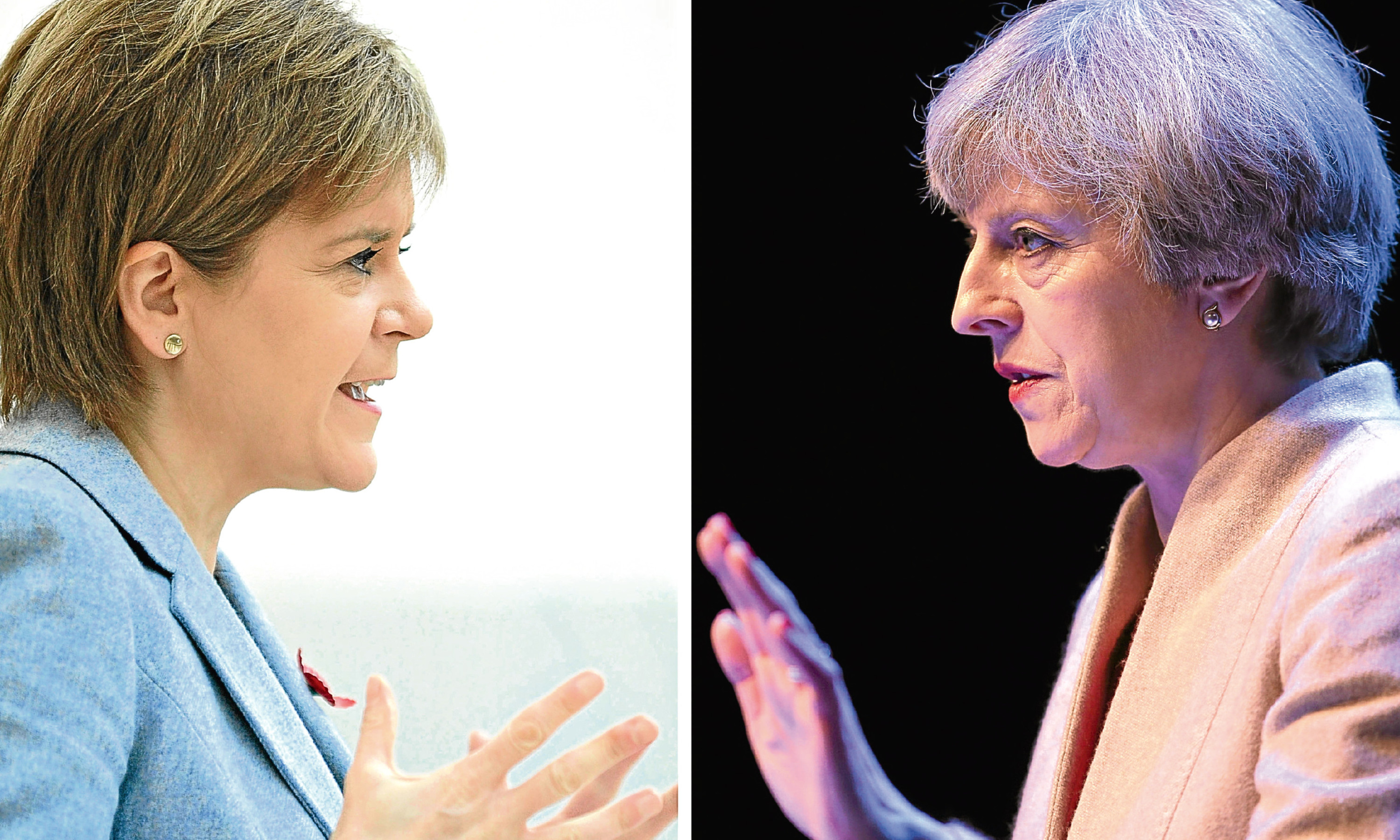 First Minister Nicola Sturgeon, left, and Prime Minister Theresa May.