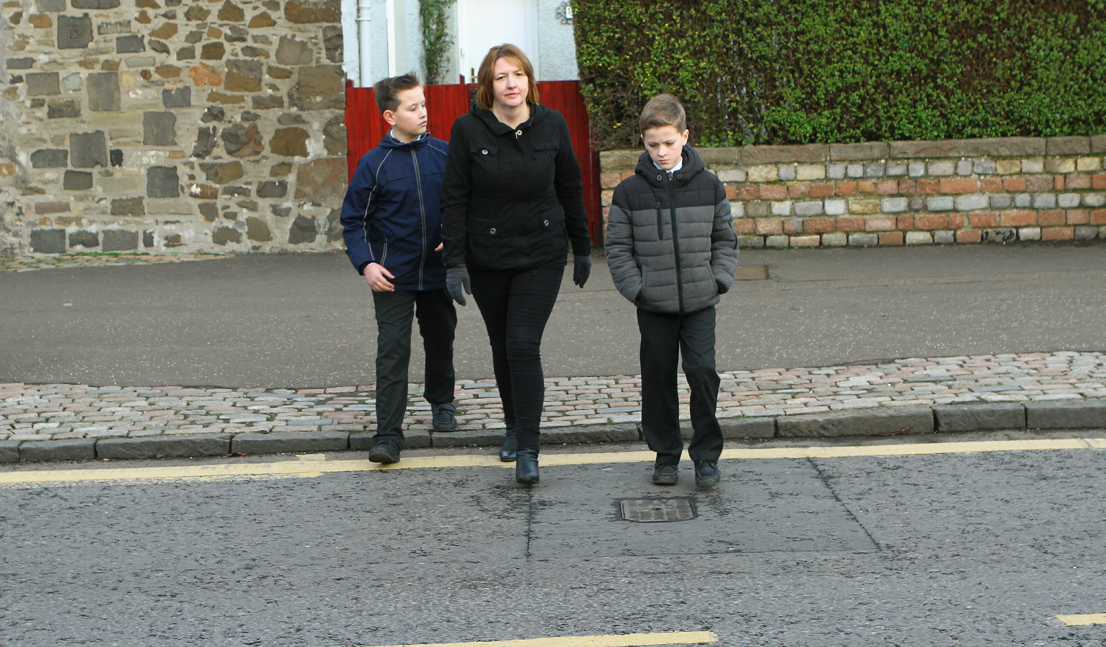 Angela believes busy Forthill Road must be recognised as an official crossing point.