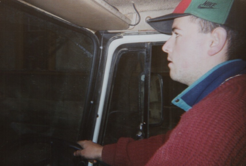 David Hamilton driving an aid lorry in Bosnia in 1995