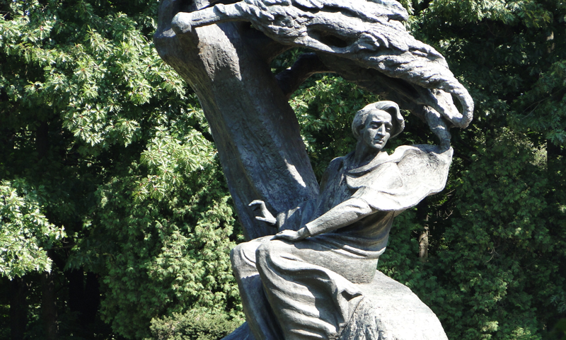 Frederic Chopin monument in Warsaws Royal Baths Park aka lazienki Park