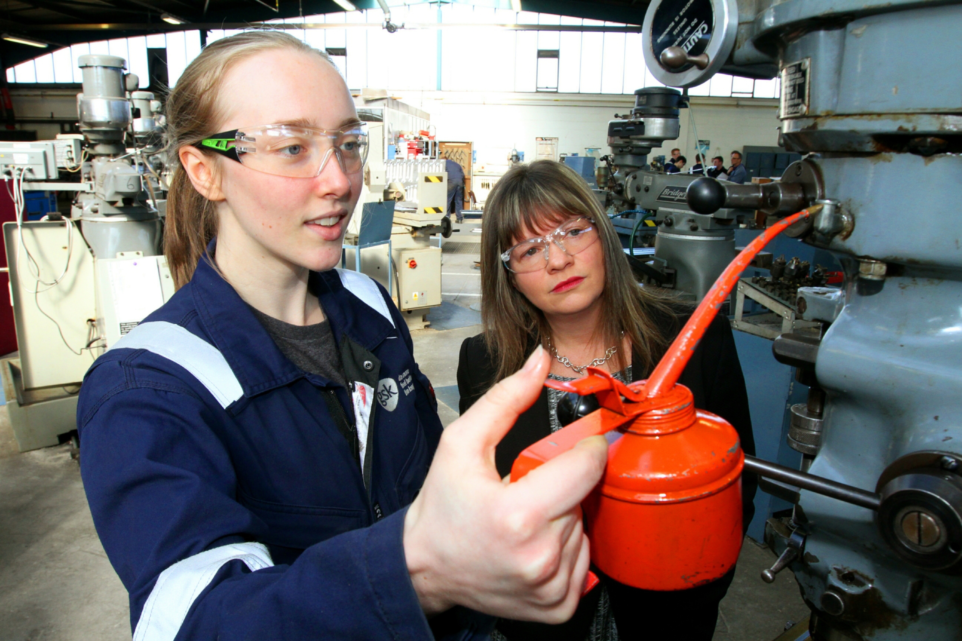 GlaxoSmithKline apprentice, 18 year old Kirsty Cant, with Sam Greer.