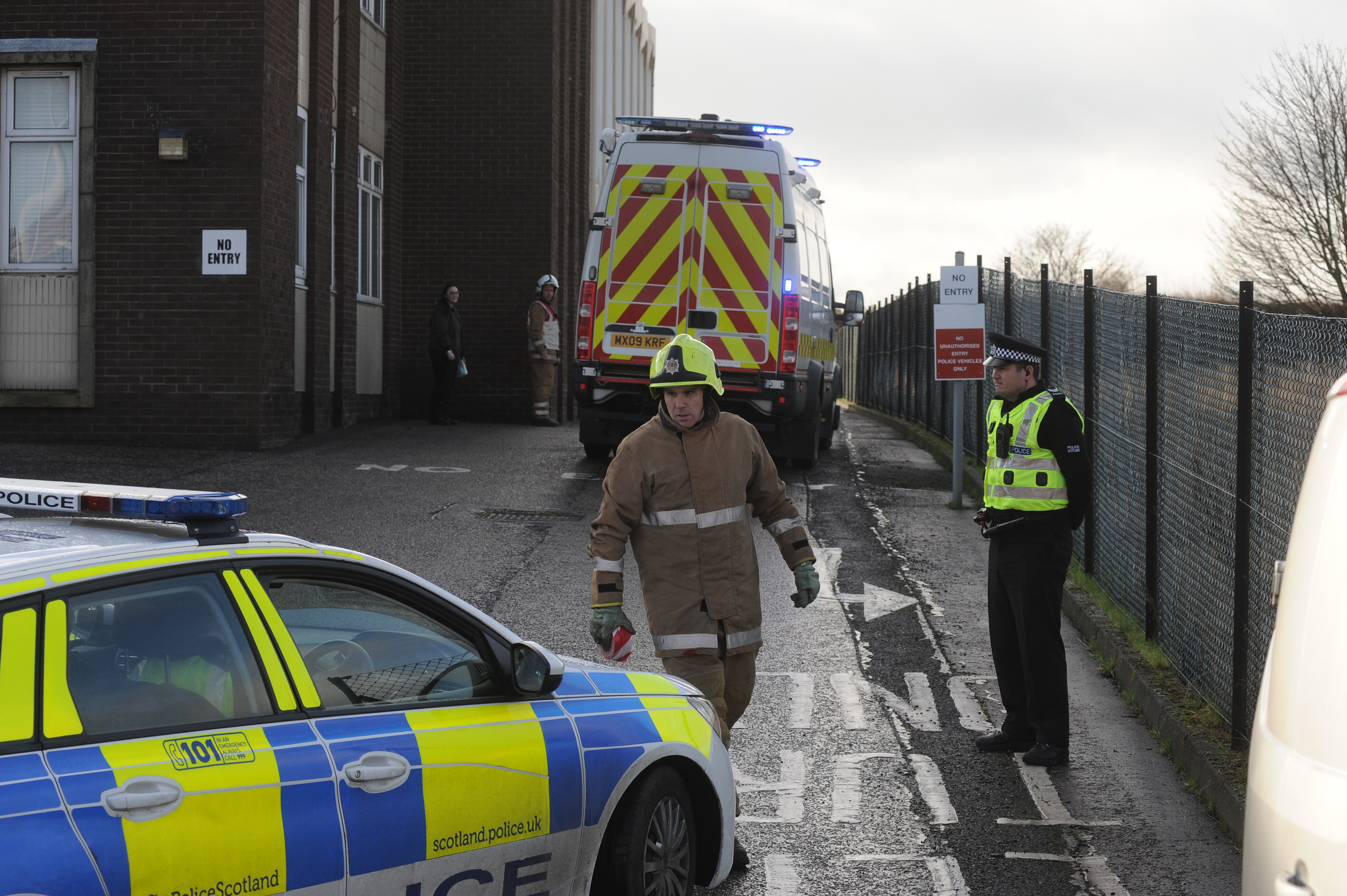 Levenmouth police station at the height of the drama on January 17