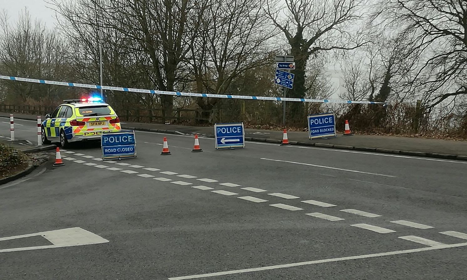 Police are blocking the road into Newport.