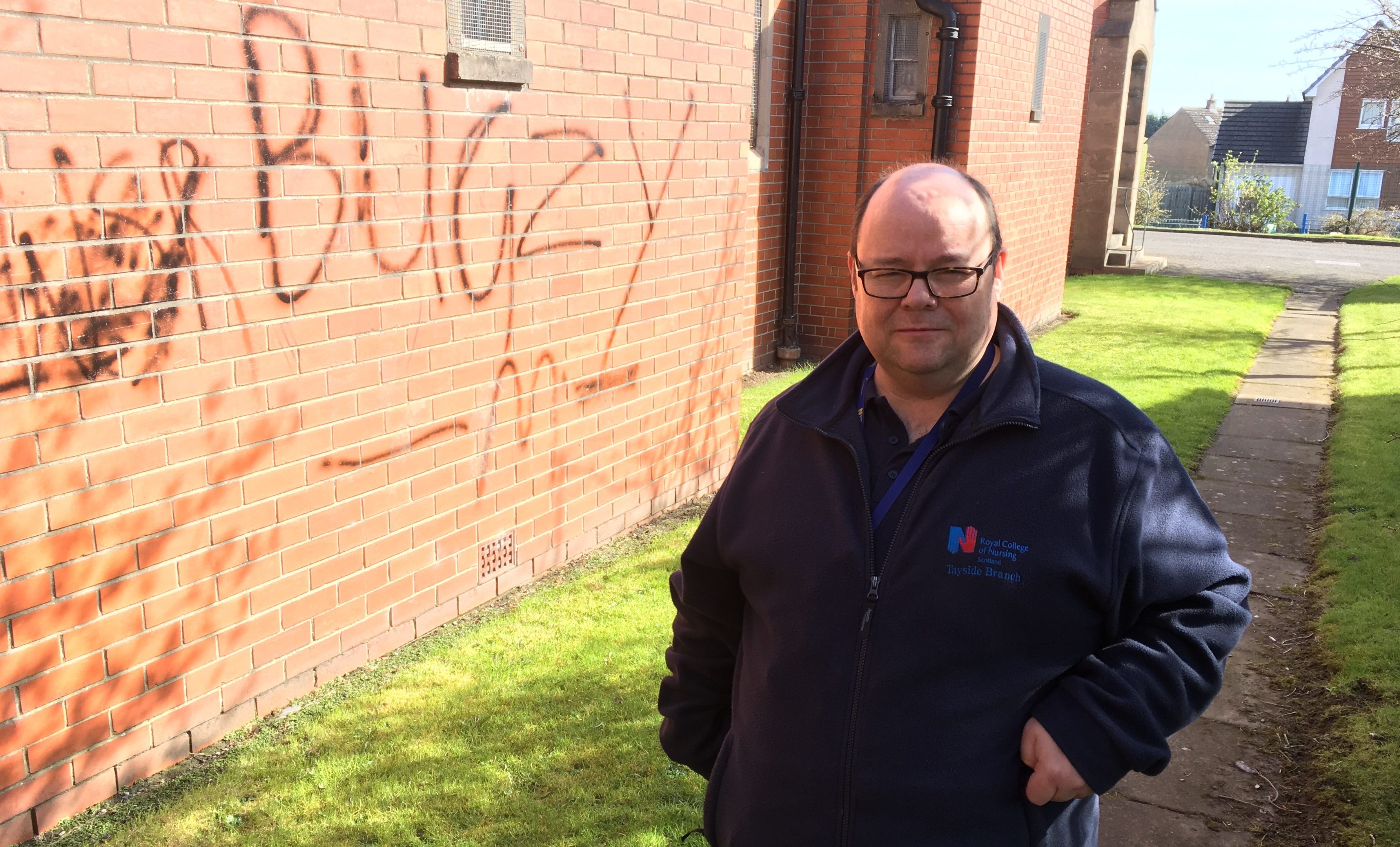 Martin MacGregor outside St Columba's RC Church.