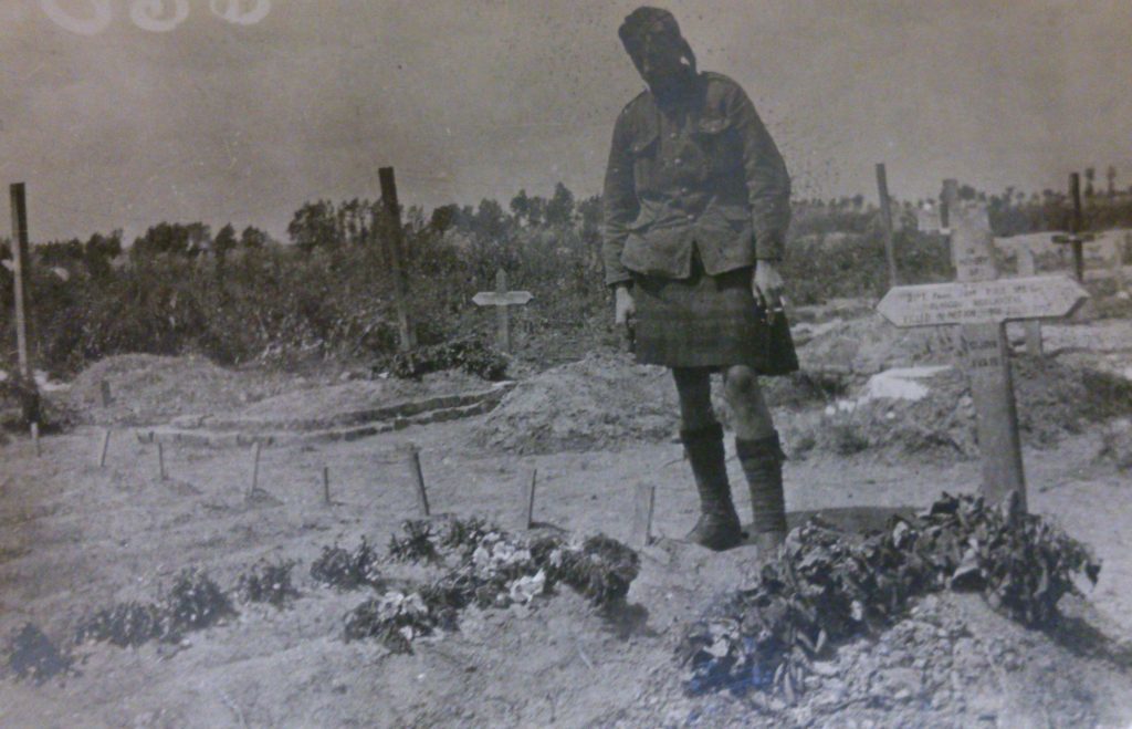 Jock at soldiers graves