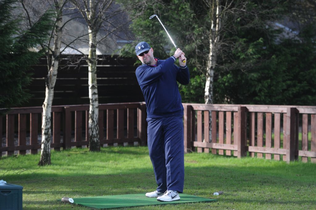 Fife blind golfer Jim Gales on the golf course.