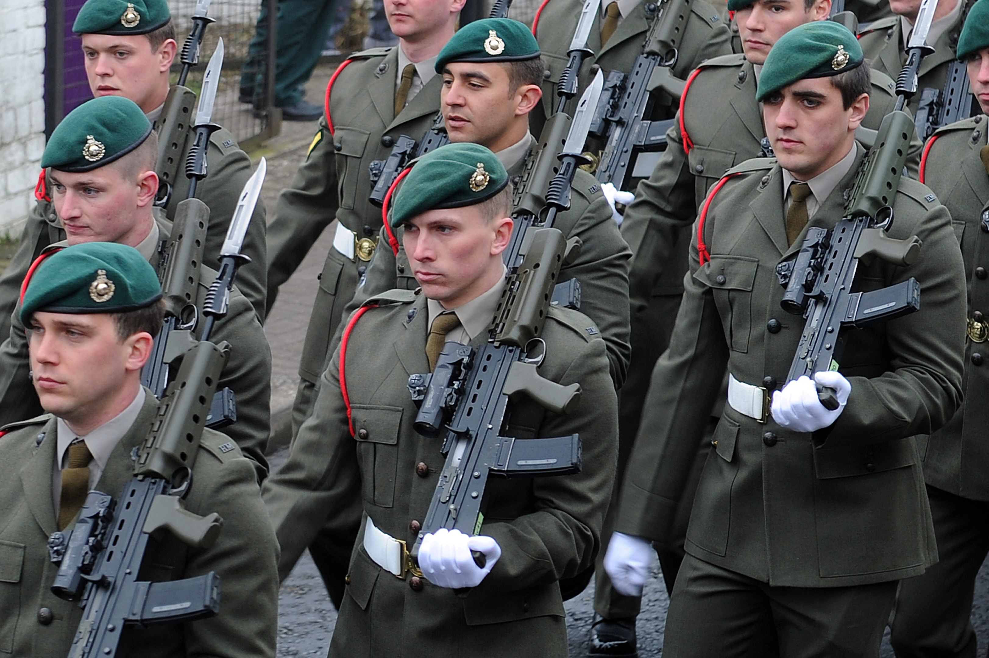45 Commando marines parading in Arbroath in 2017